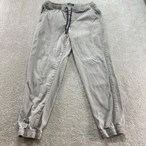 RSQ Jogger Pants Mens Large Khaki Tan Cotton Blend Elastic Waist Drawstring